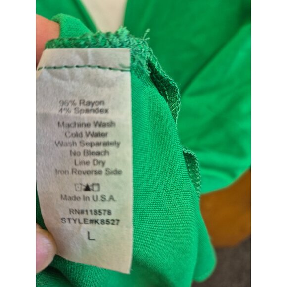 3/4 Women's Sleeve Round Neck with Slit Top Large - Picture 6 of 6